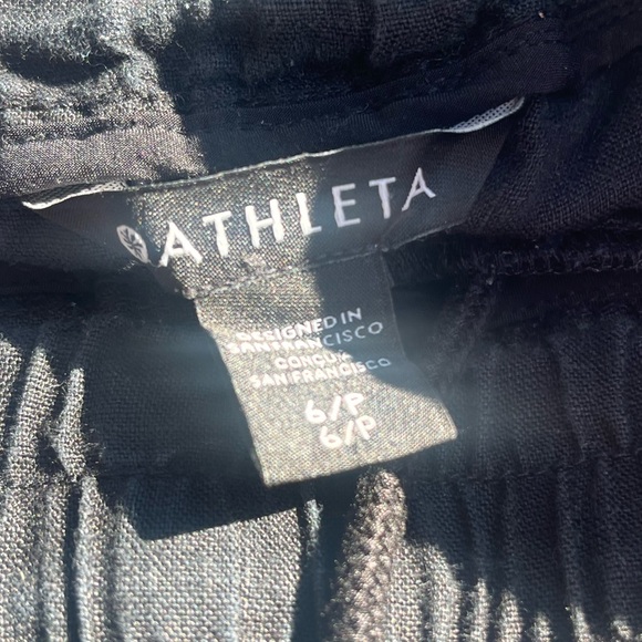Athleta Black Jogger Pants 6 petite LINEN - Picture 5 of 9